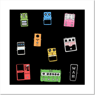 Guitar Pedals Musician Studio Audio Engineer Gifts Stickers Posters and Art